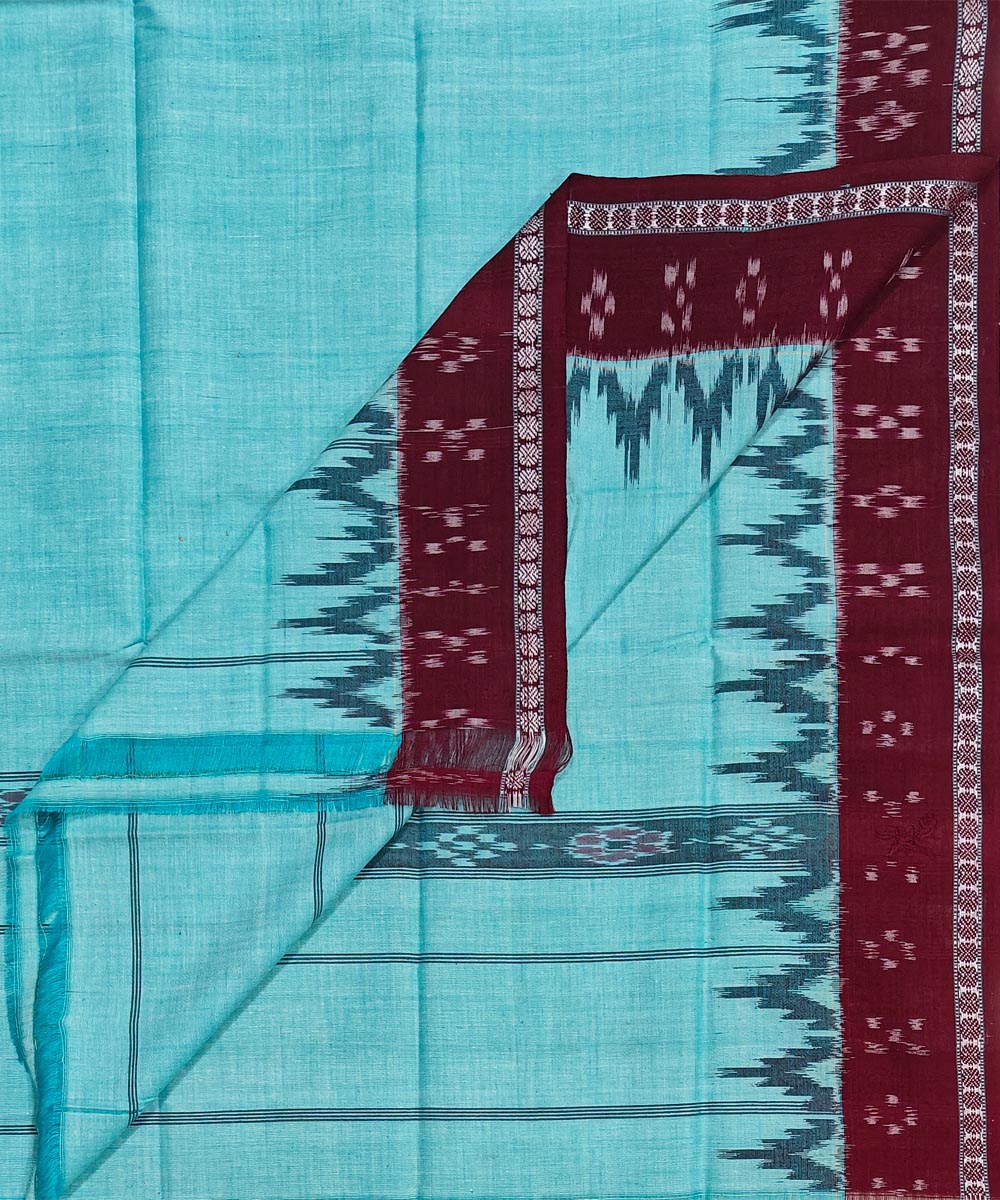 Rama green maroon handwoven cotton sambalpuri gamcha towel