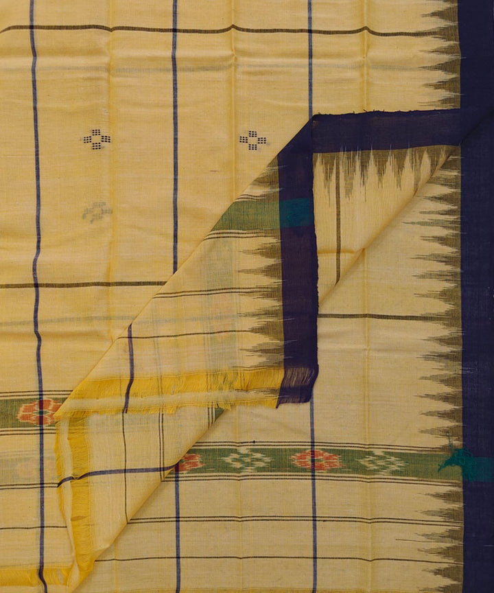 Yellow handwoven cotton sambalpuri towel gamcha