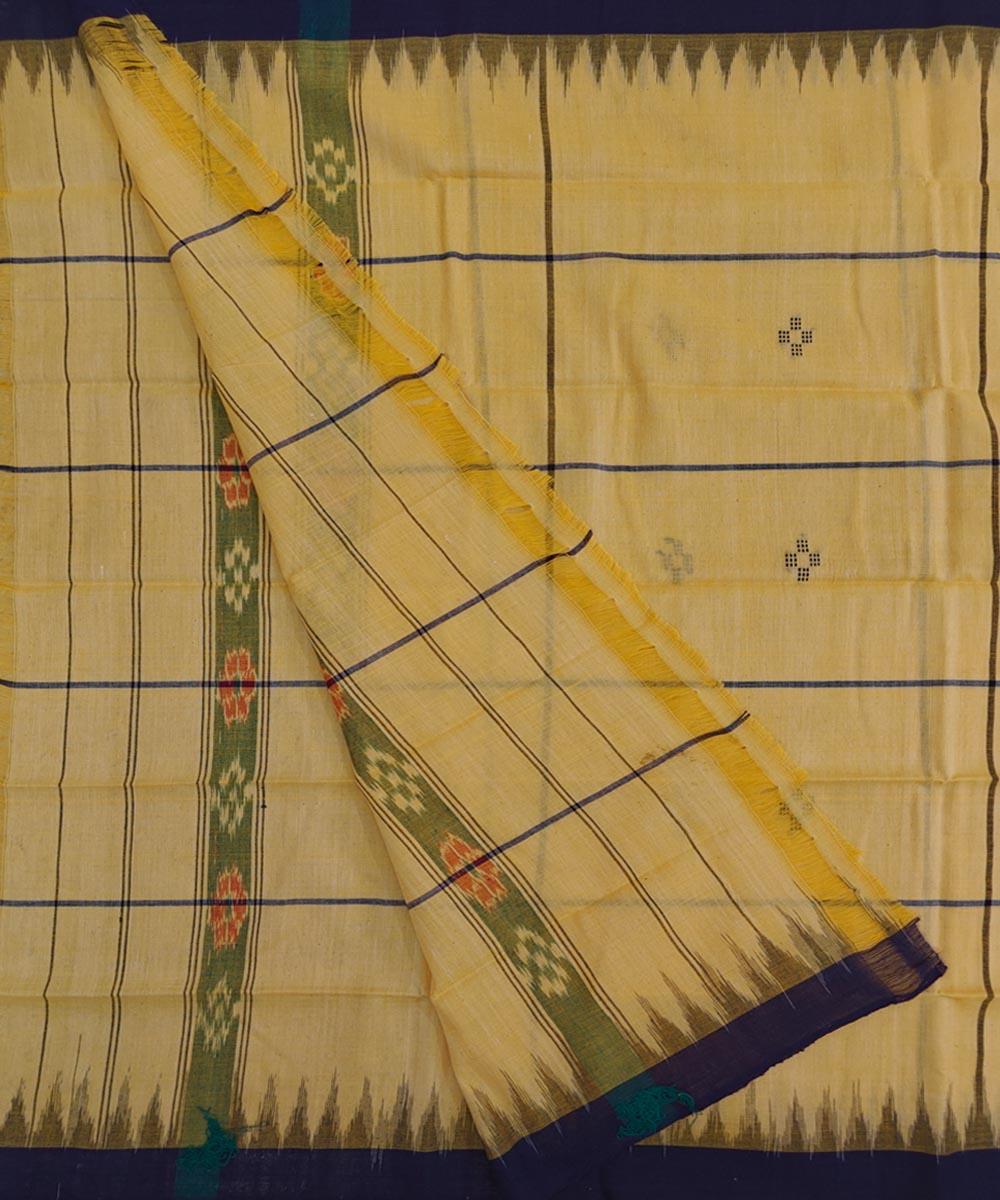 Yellow handwoven cotton sambalpuri towel gamcha