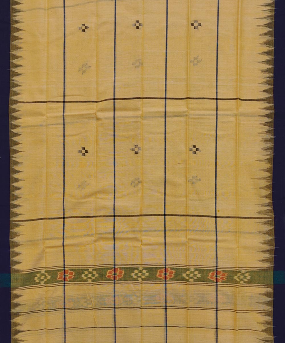 Yellow handwoven cotton sambalpuri towel gamcha