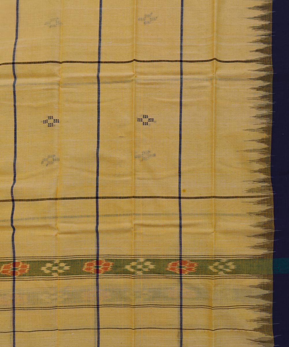 Yellow handwoven cotton sambalpuri towel gamcha