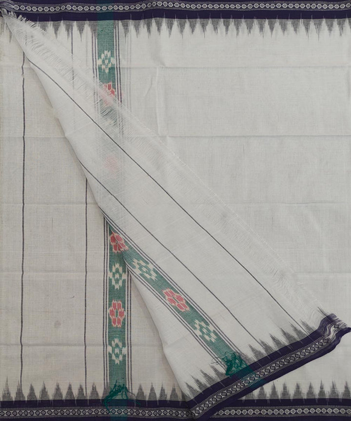 White black handwoven cotton sambalpuri towel gamcha