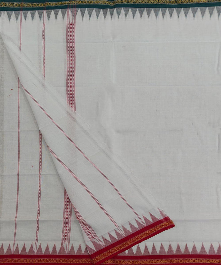 White handwoven cotton sambalpuri towel gamcha