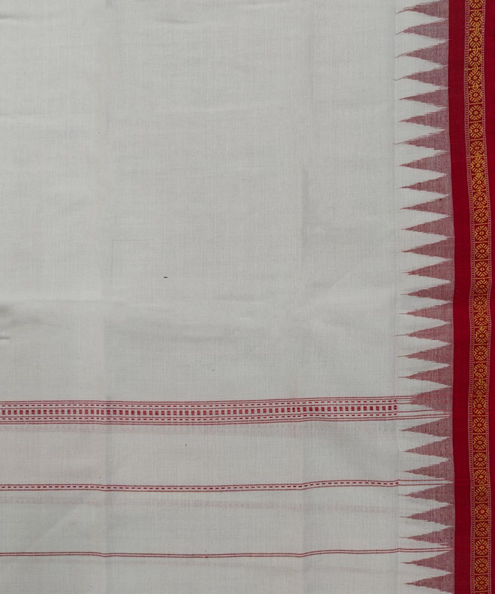 White handwoven cotton sambalpuri towel gamcha