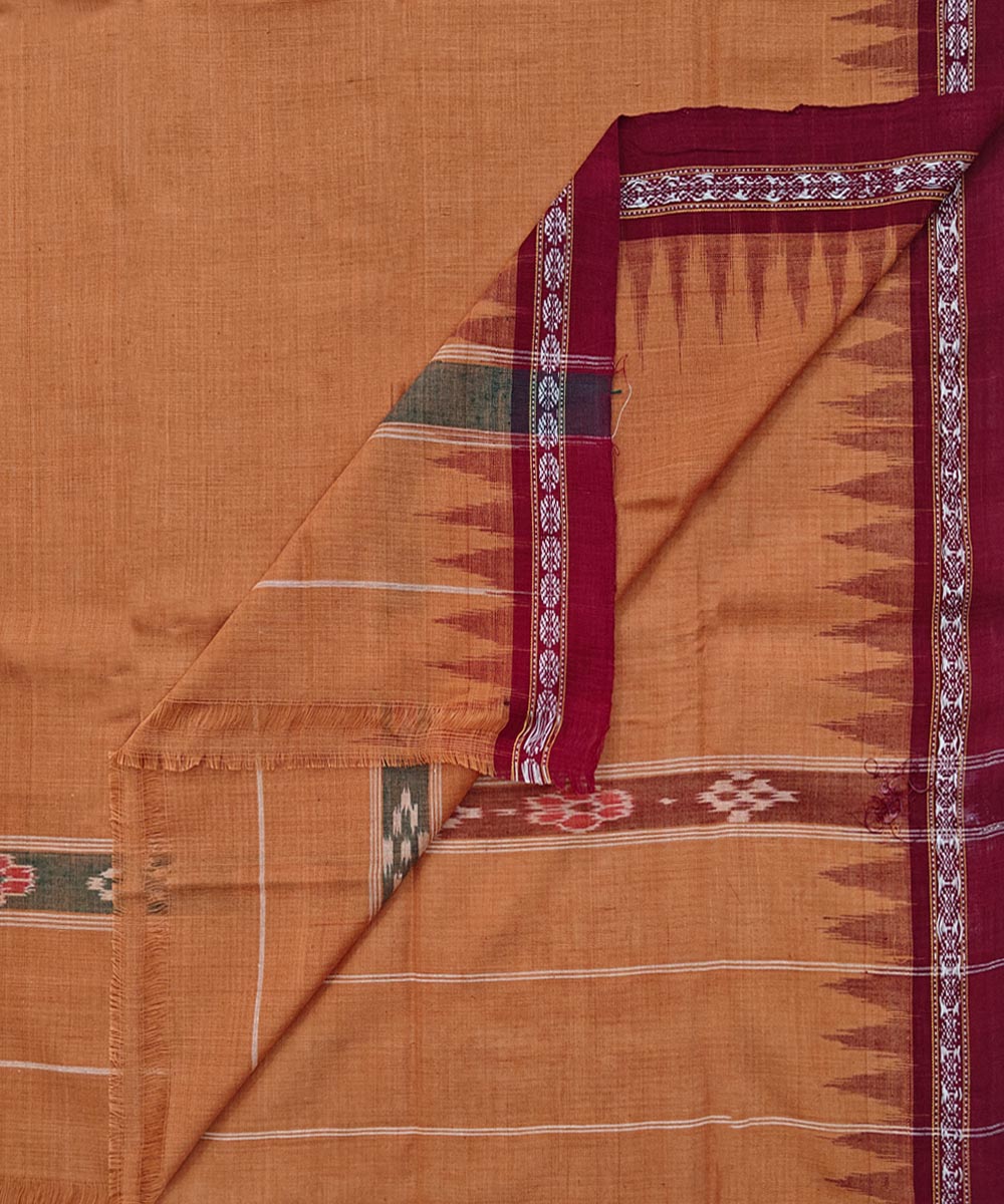 Brown maroon handwoven cotton sambalpuri towel gamcha