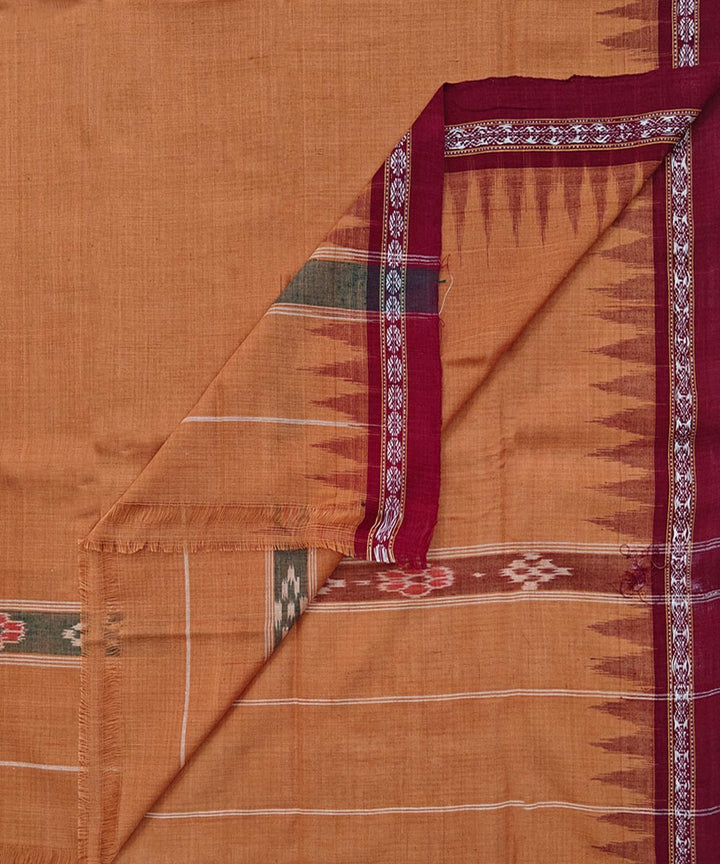 Brown maroon handwoven cotton sambalpuri towel gamcha