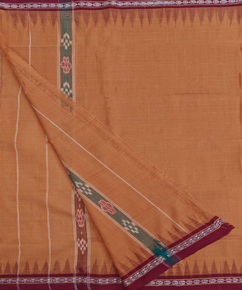 Brown maroon handwoven cotton sambalpuri towel gamcha