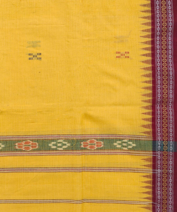Yellow red handwoven cotton sambalpuri towel gamcha