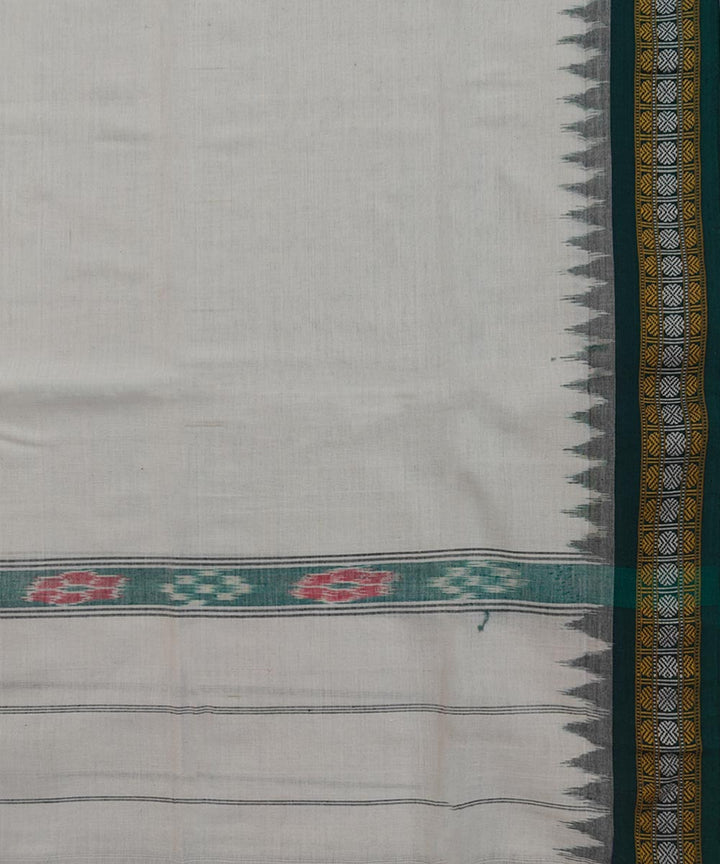 White red green border handwoven cotton sambalpuri towel gamcha