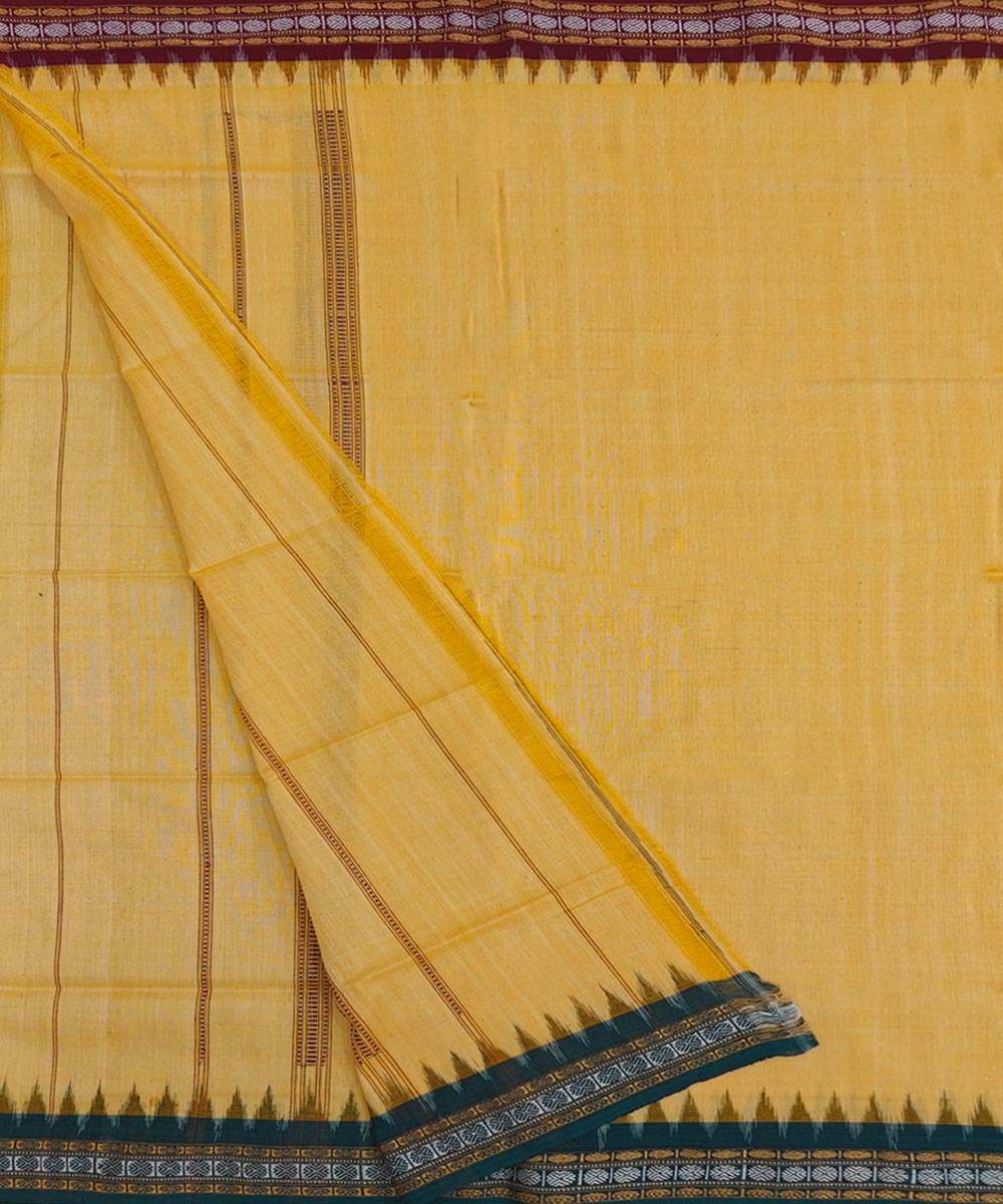 Yellow handwoven cotton sambalpuri towel gamcha
