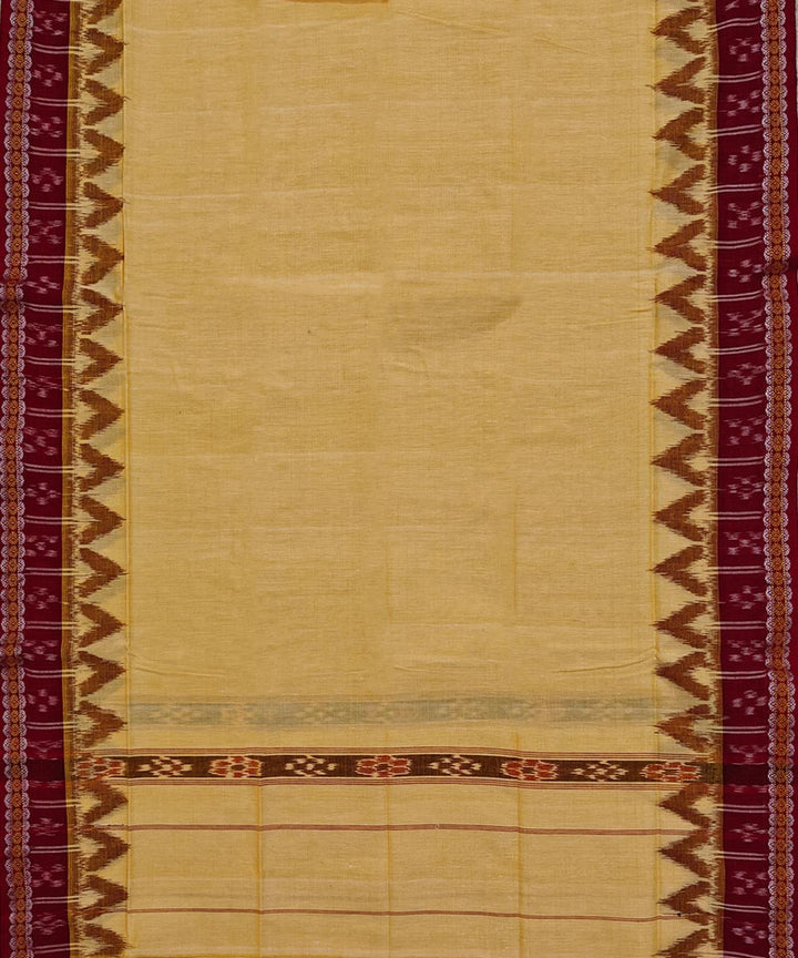 Yellow maroon Handwoven Cotton SambalpuriTowel