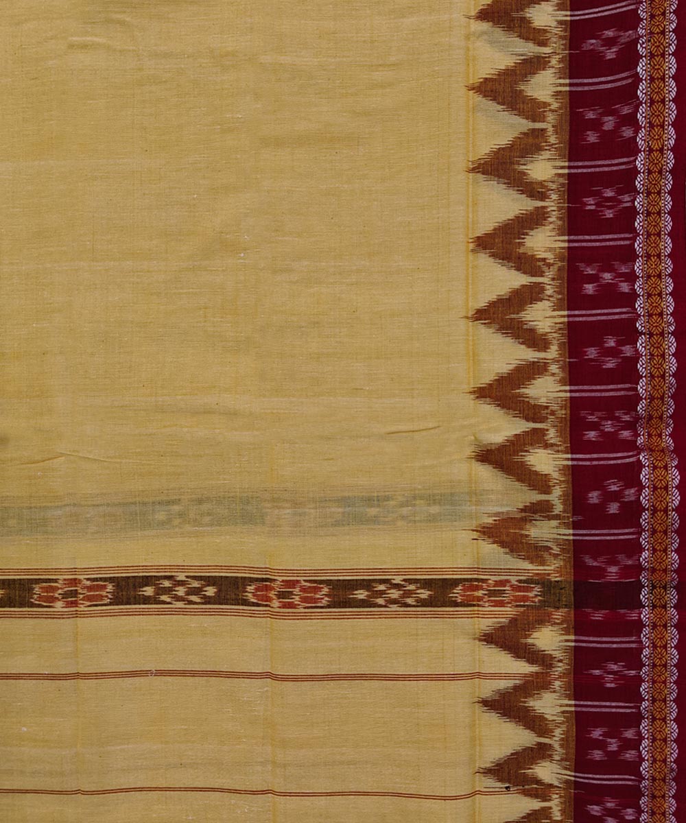 Yellow maroon Handwoven Cotton SambalpuriTowel