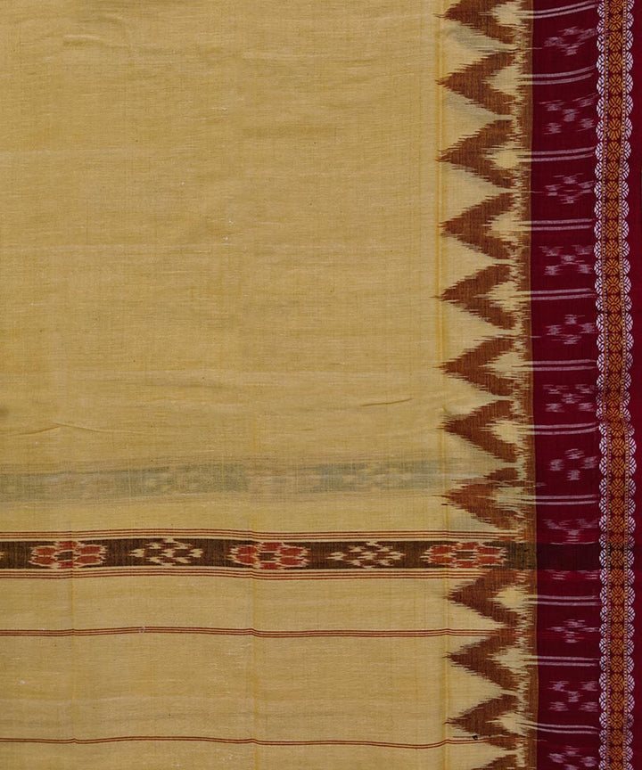 Yellow maroon Handwoven Cotton SambalpuriTowel