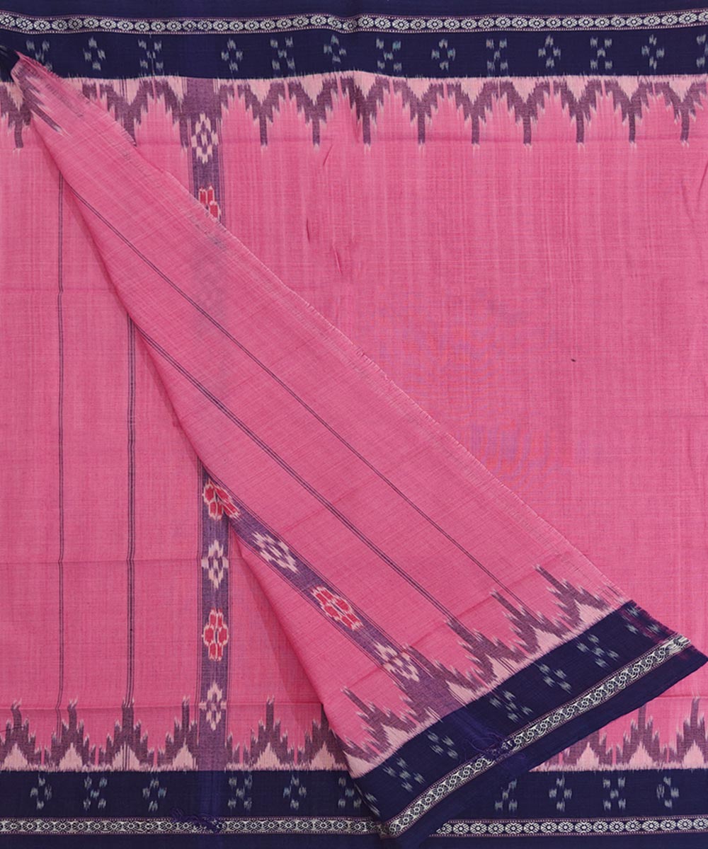 Pink blue Handwoven Cotton Sambalpuri Towel