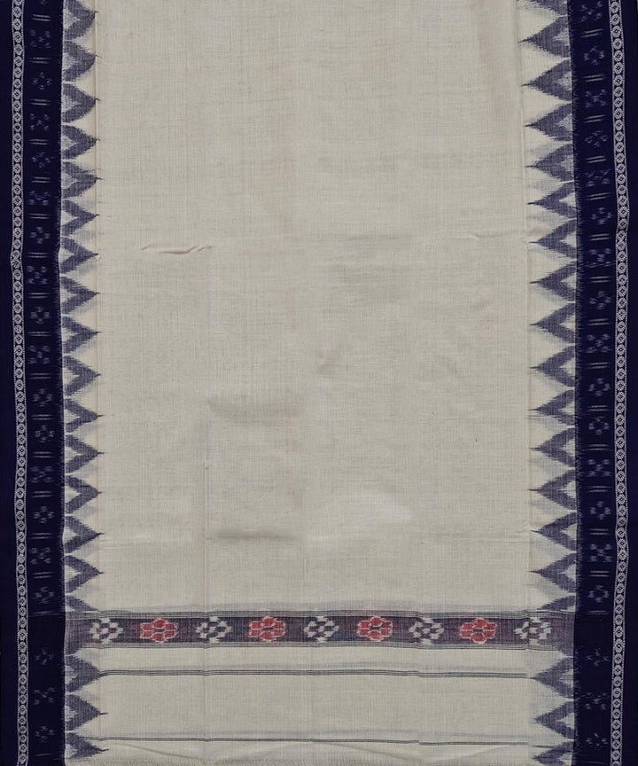 Cream blue Handwoven Cotton Sambalpuri Towel