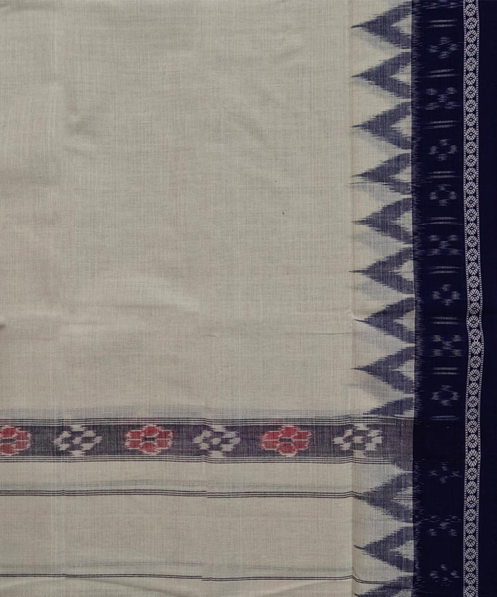 Cream blue Handwoven Cotton Sambalpuri Towel