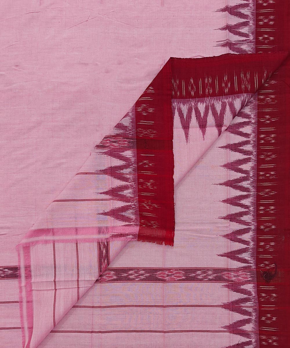 Pink maroon Handwoven Cotton Sambalpuri Towel