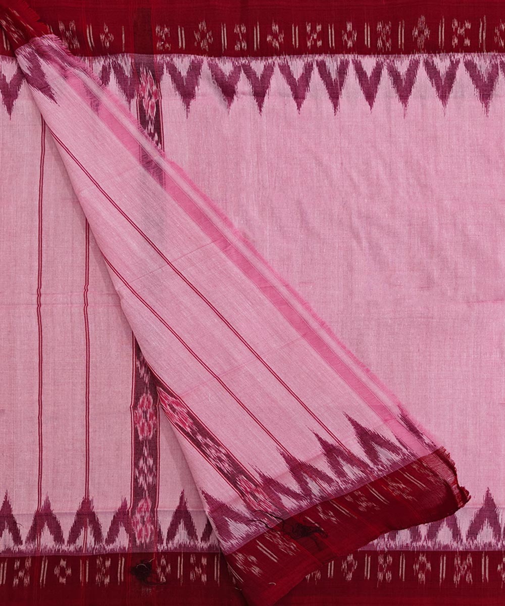 Pink maroon Handwoven Cotton Sambalpuri Towel