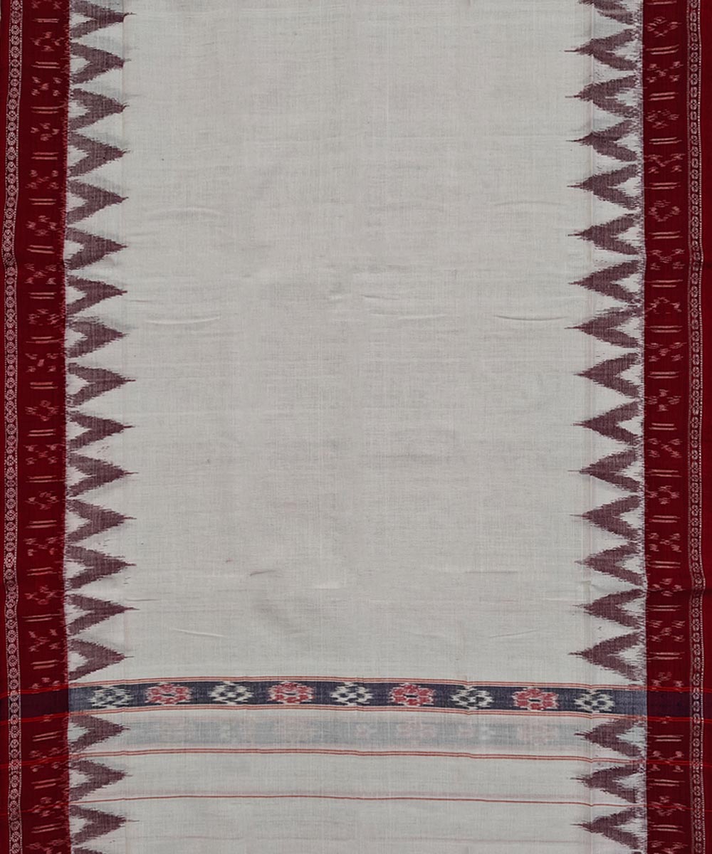 White red Handwoven Cotton Sambalpuri Towel