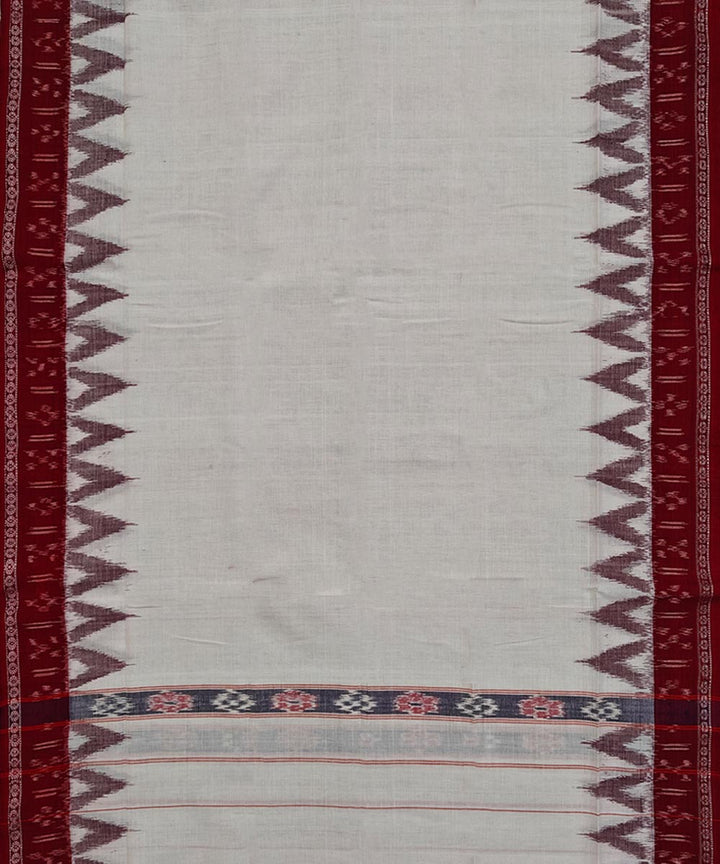 White red Handwoven Cotton Sambalpuri Towel