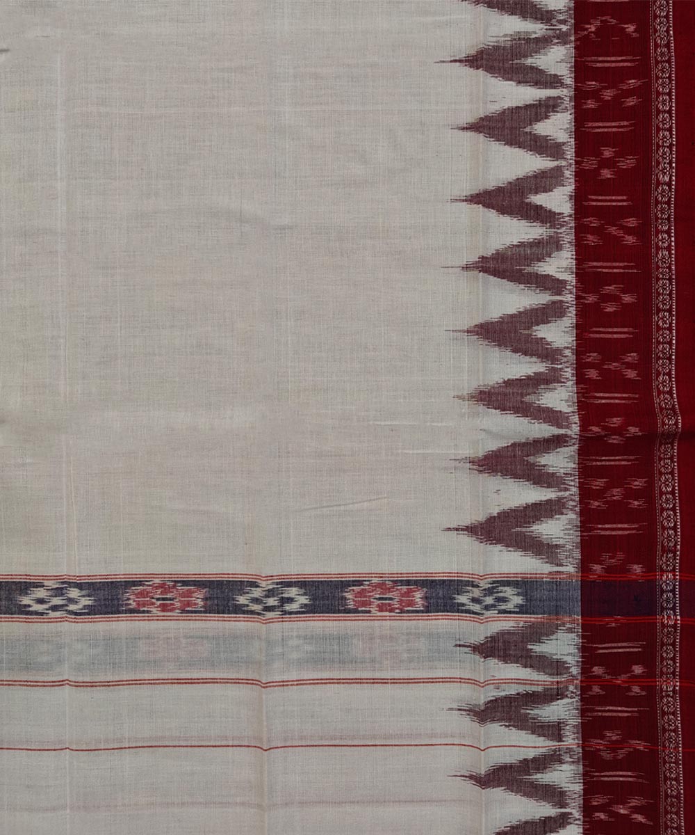 White red Handwoven Cotton Sambalpuri Towel