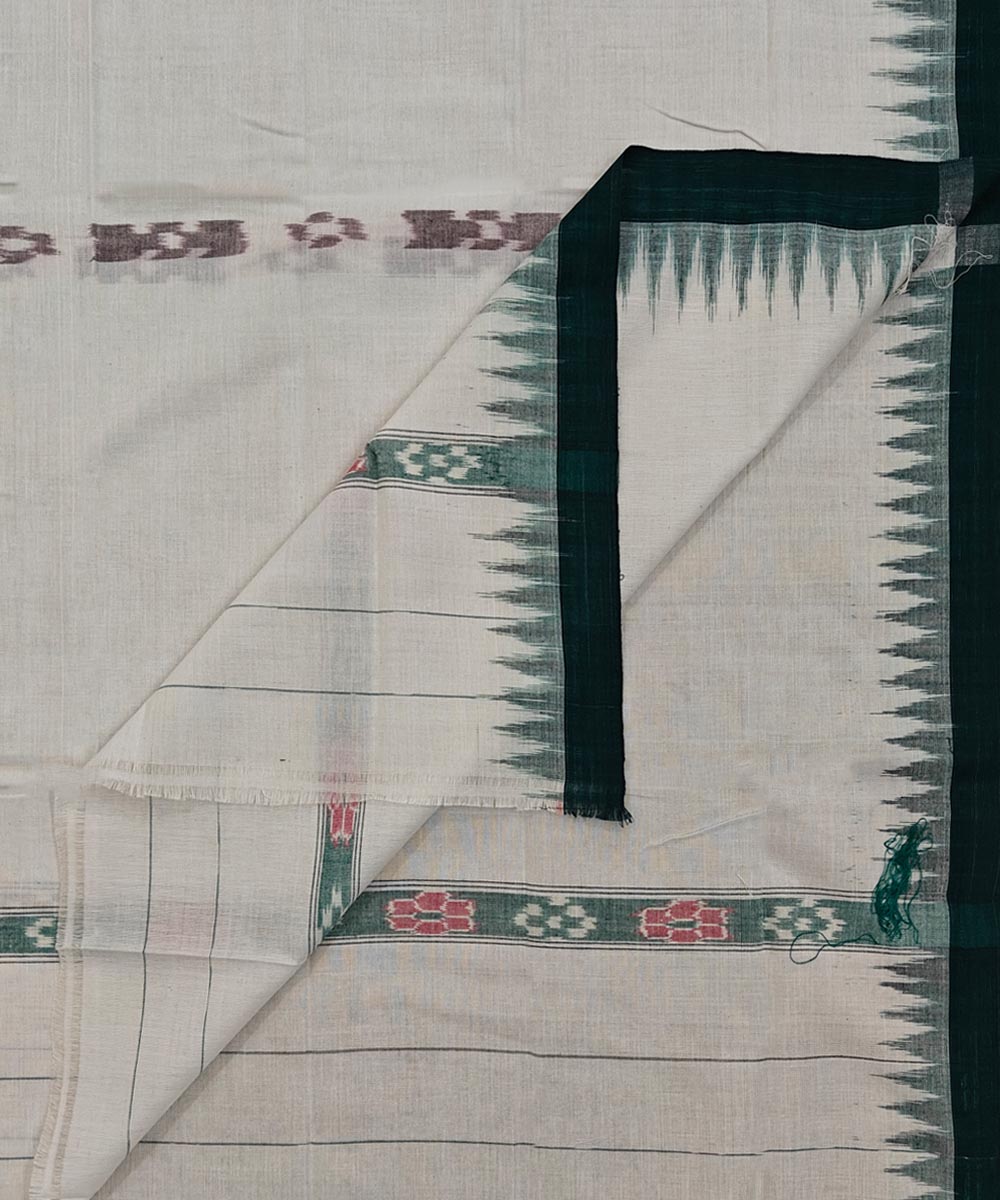 White  Handwoven Cotton Sambalpuri Towel