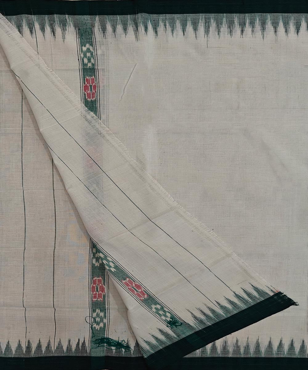 White  Handwoven Cotton Sambalpuri Towel