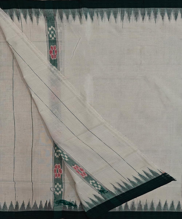 White  Handwoven Cotton Sambalpuri Towel