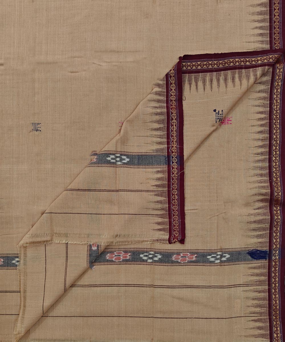 Brown  Handwoven Cotton Sambalpuri Towel