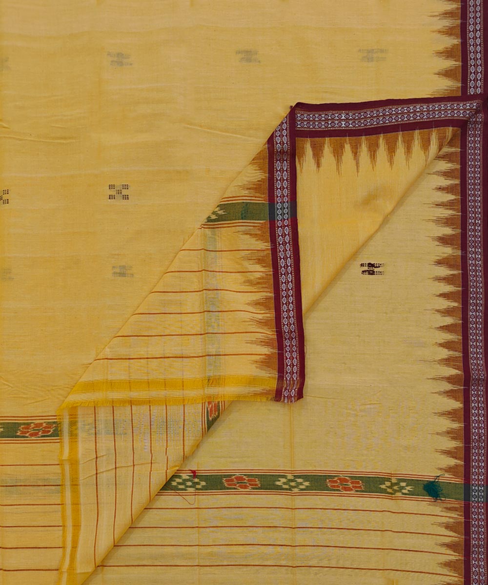 Yellow  Handwoven Cotton Sambalpuri Towel