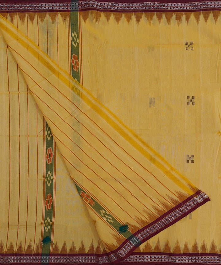 Yellow  Handwoven Cotton Sambalpuri Towel