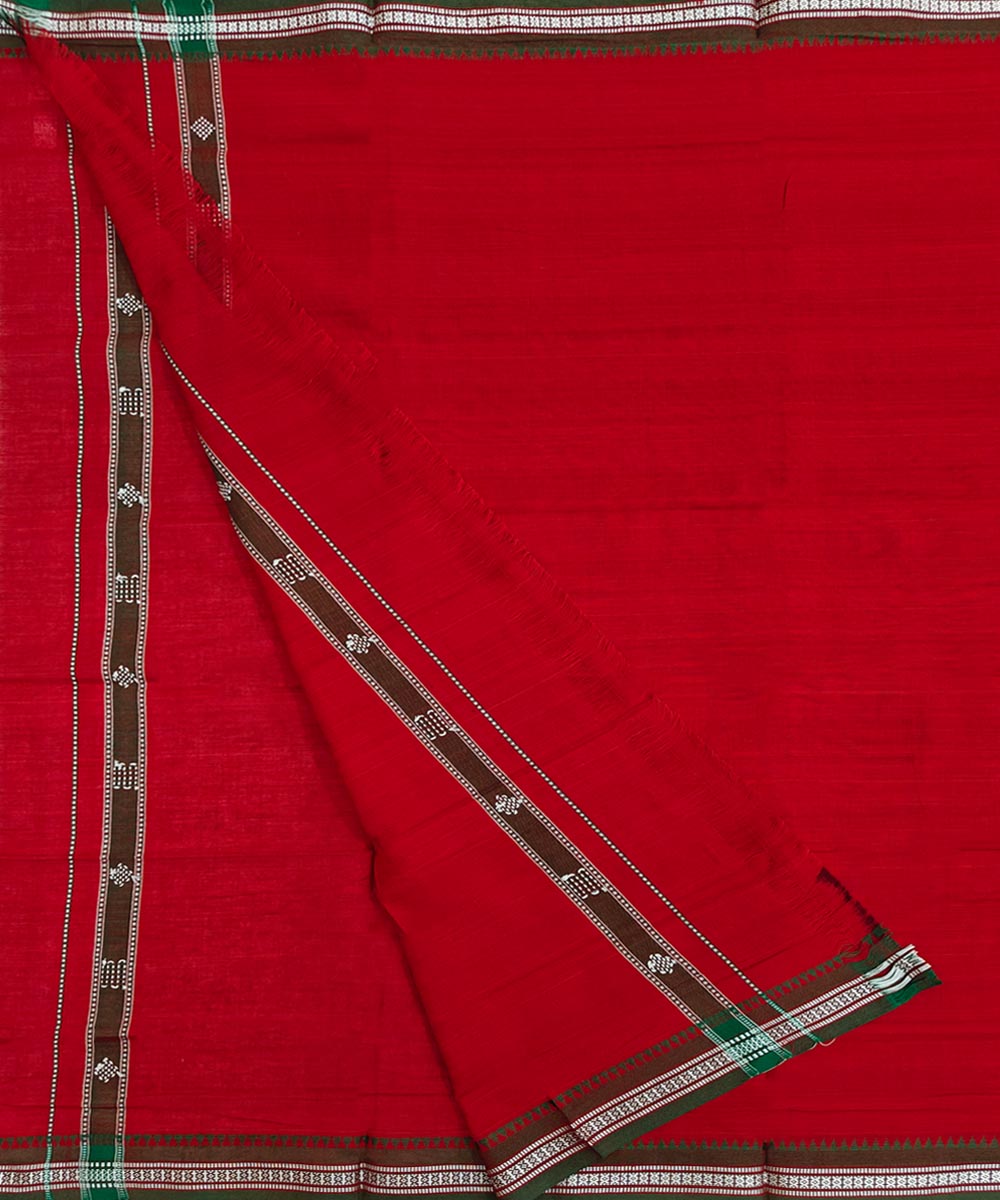 Red  Handwoven Cotton Sambalpuri Towel