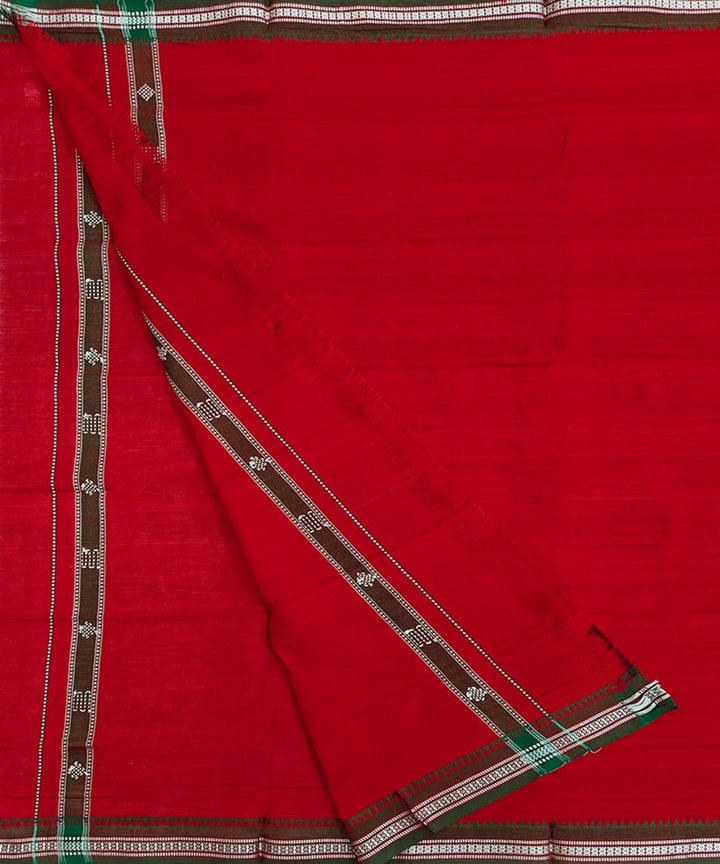 Red  Handwoven Cotton Sambalpuri Towel
