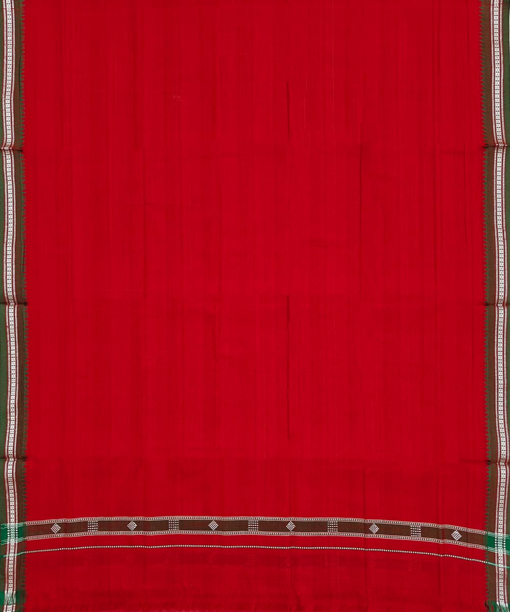 Red  Handwoven Cotton Sambalpuri Towel