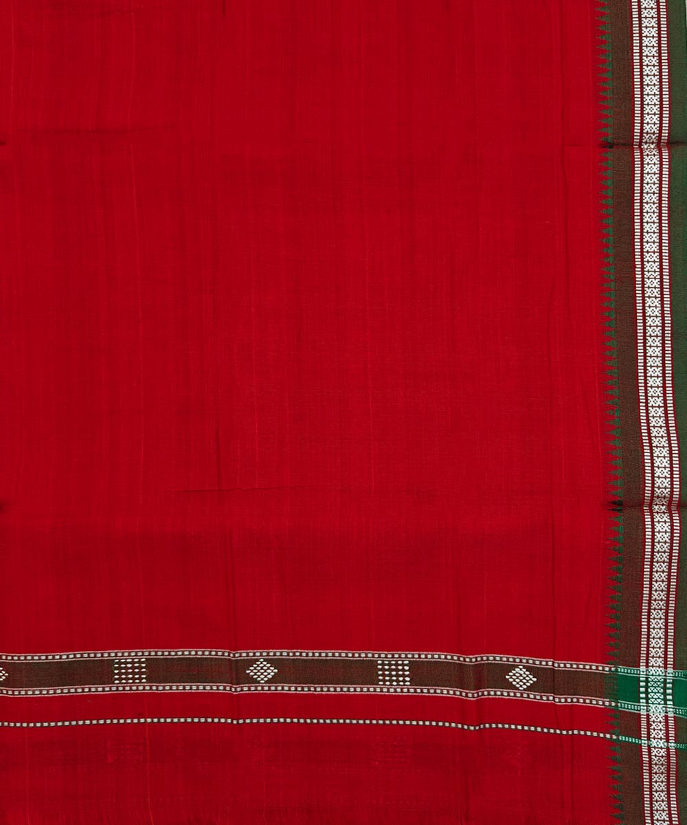 Red  Handwoven Cotton Sambalpuri Towel