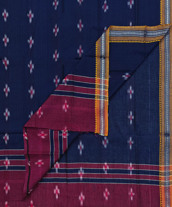 Navy Blue  Handwoven Cotton Sambalpuri Towel