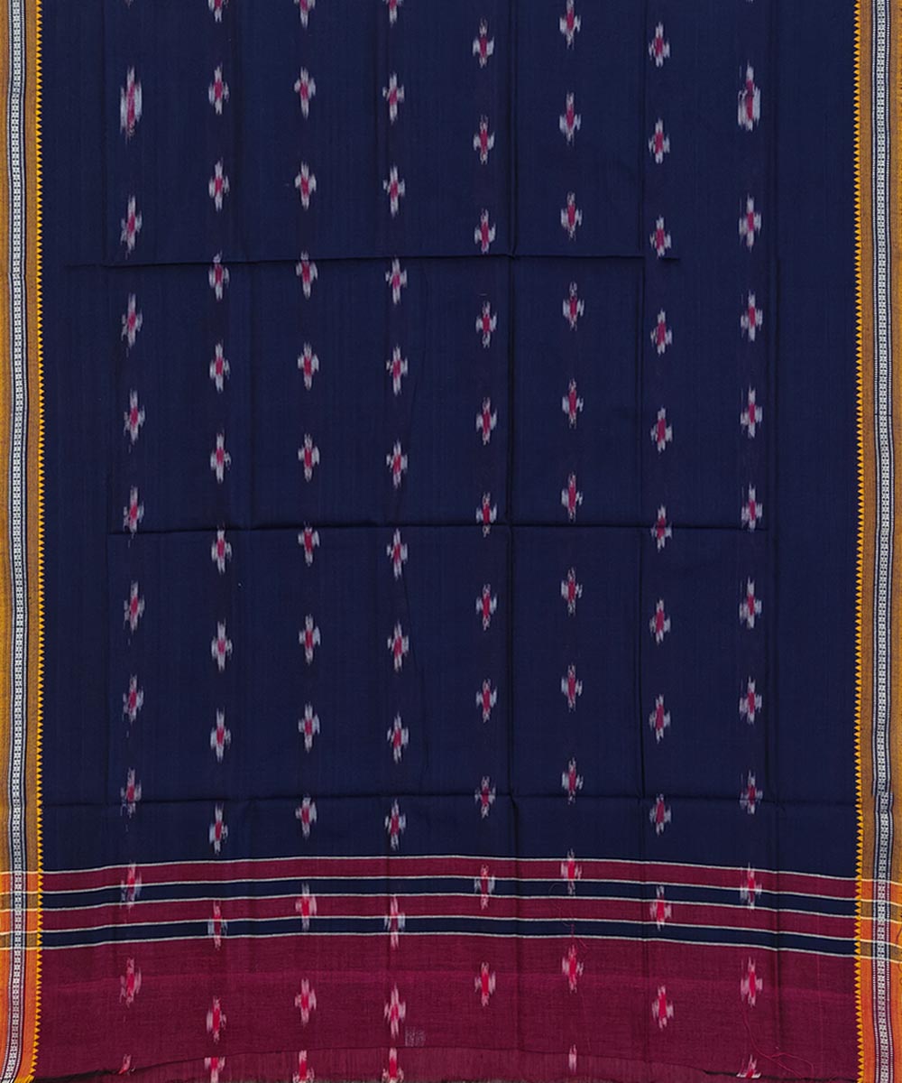 Navy Blue  Handwoven Cotton Sambalpuri Towel