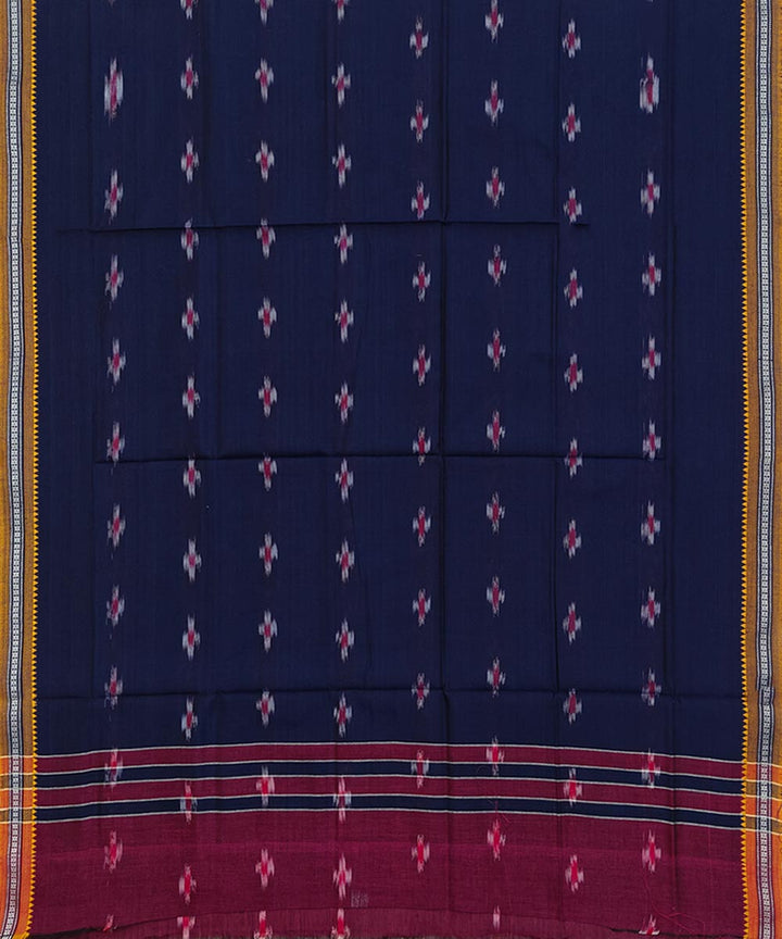 Navy Blue  Handwoven Cotton Sambalpuri Towel
