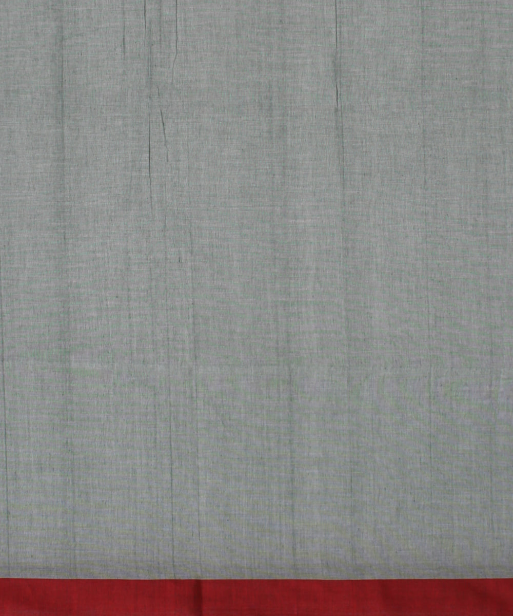 Light green maroon handwoven cotton jamdani saree