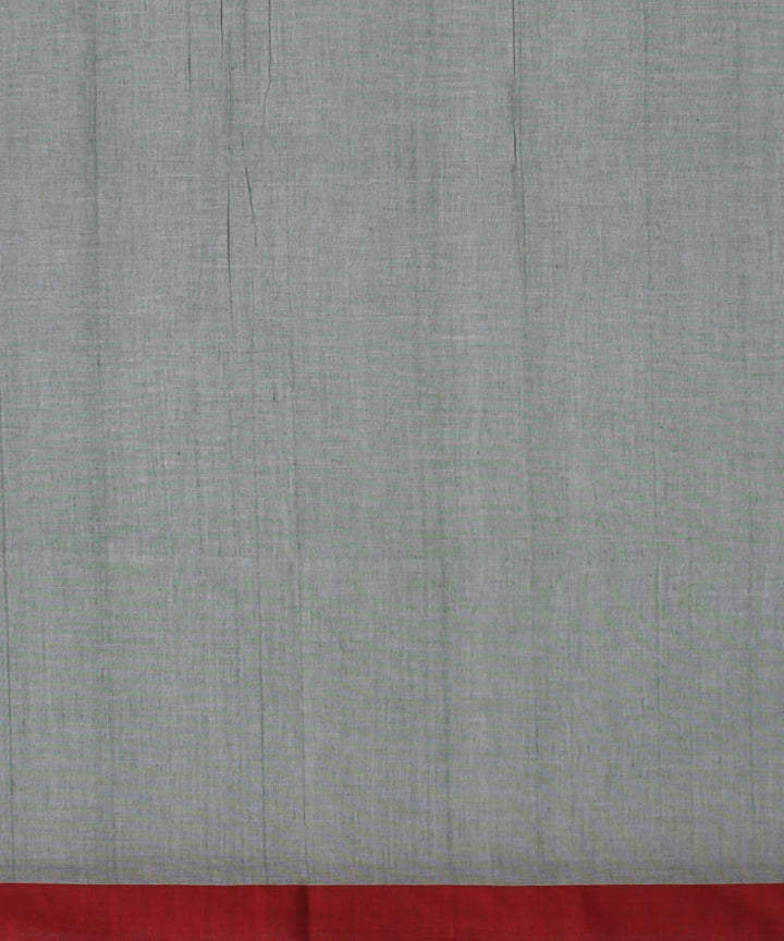 Light green maroon handwoven cotton jamdani saree