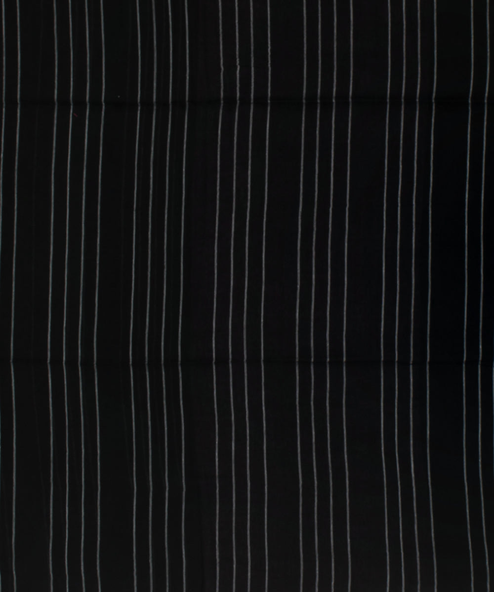 Black striped handwoven cotton bengal saree