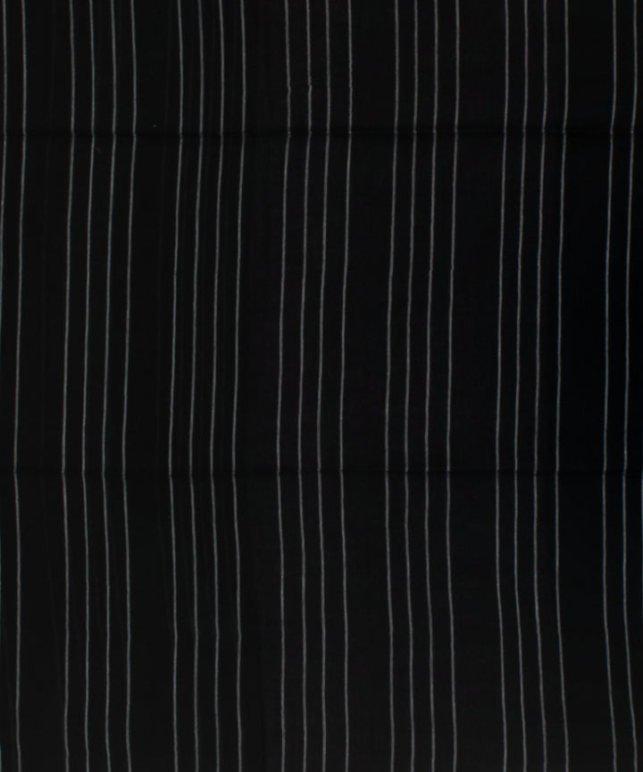 Black striped handwoven cotton bengal saree