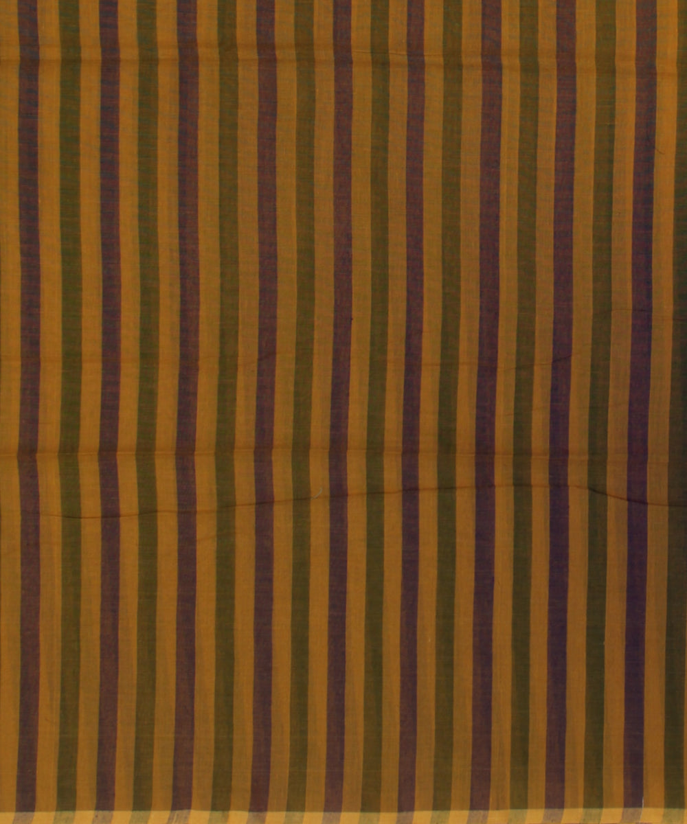 Multicolor striped handwoven cotton bengal saree