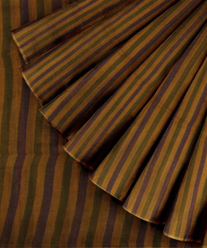Multicolor striped handwoven cotton bengal saree