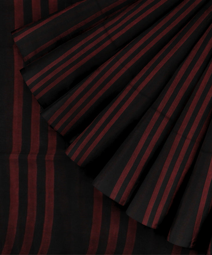Black maroon handwoven jamdani cotton saree