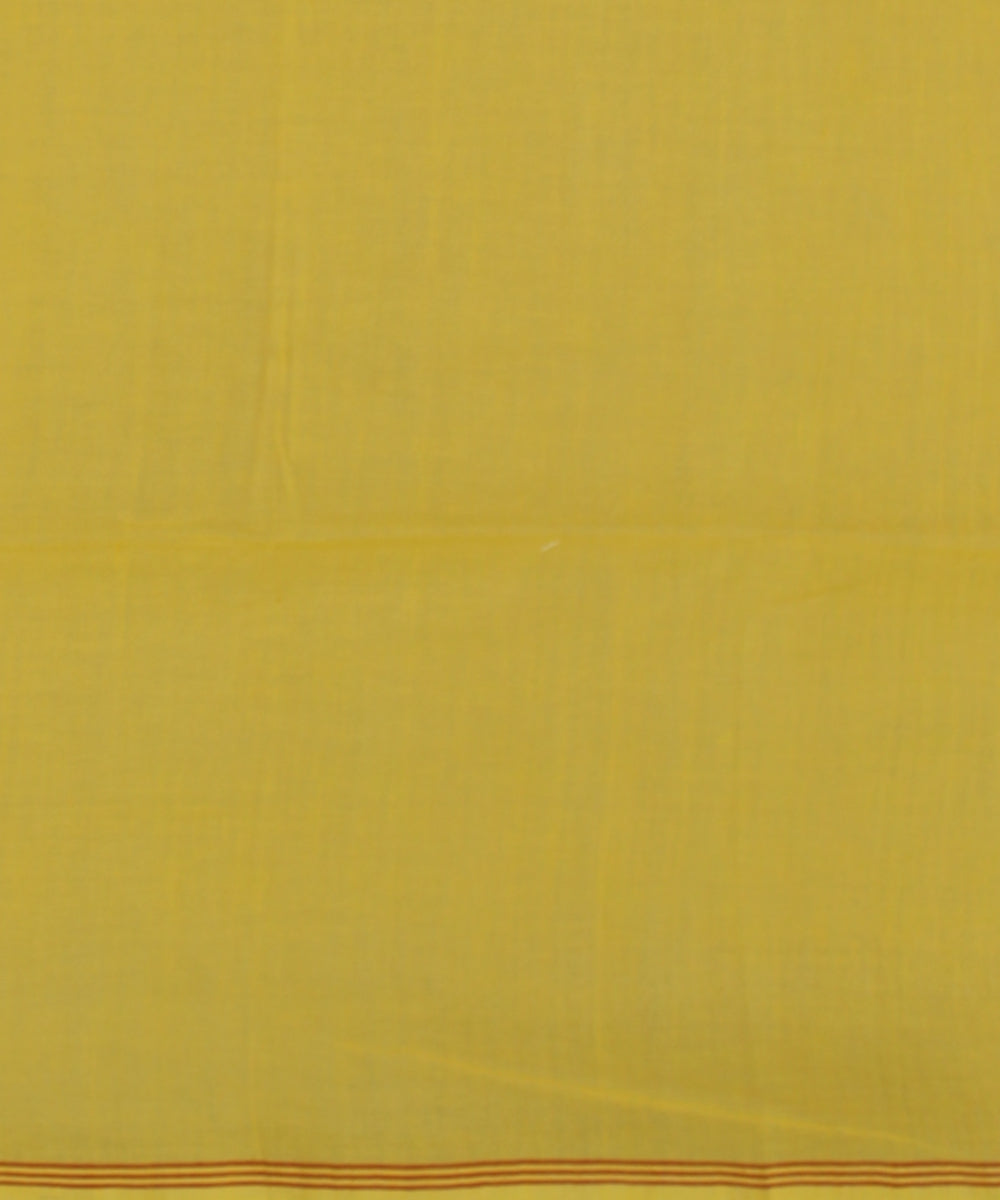 Yellow multicolor handwoven cotton jamdani saree