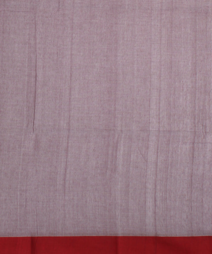 Brown maroon handwoven cotton jamdani saree