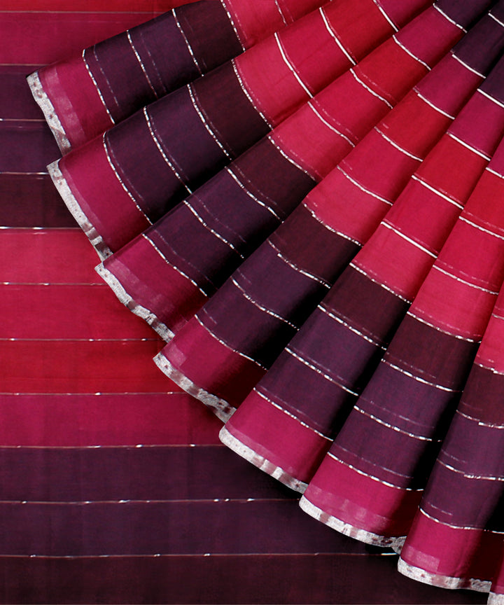 Multicolor striped handwoven cotton jamdani saree
