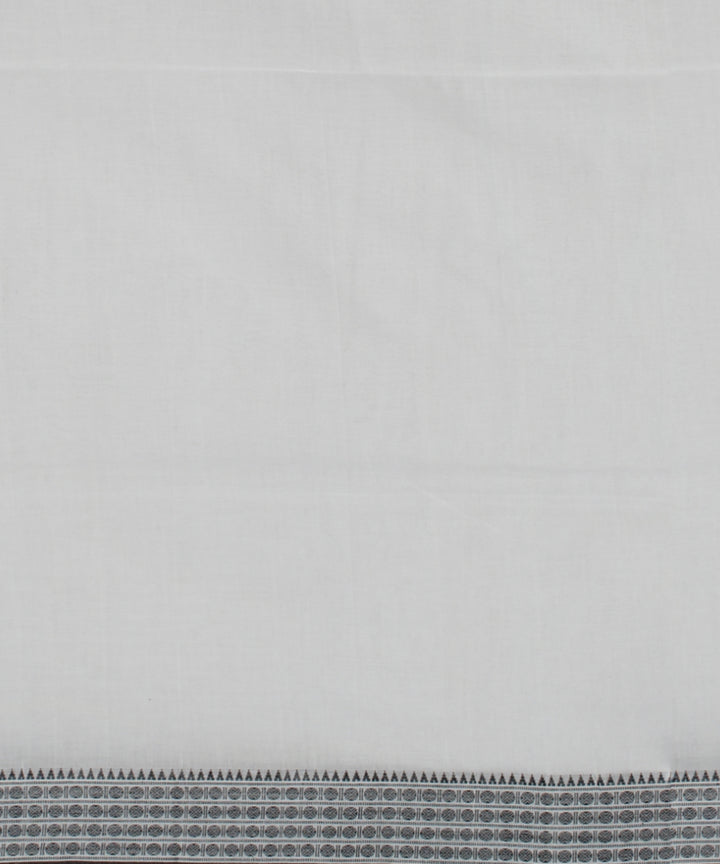 White black handwoven cotton jamdani saree