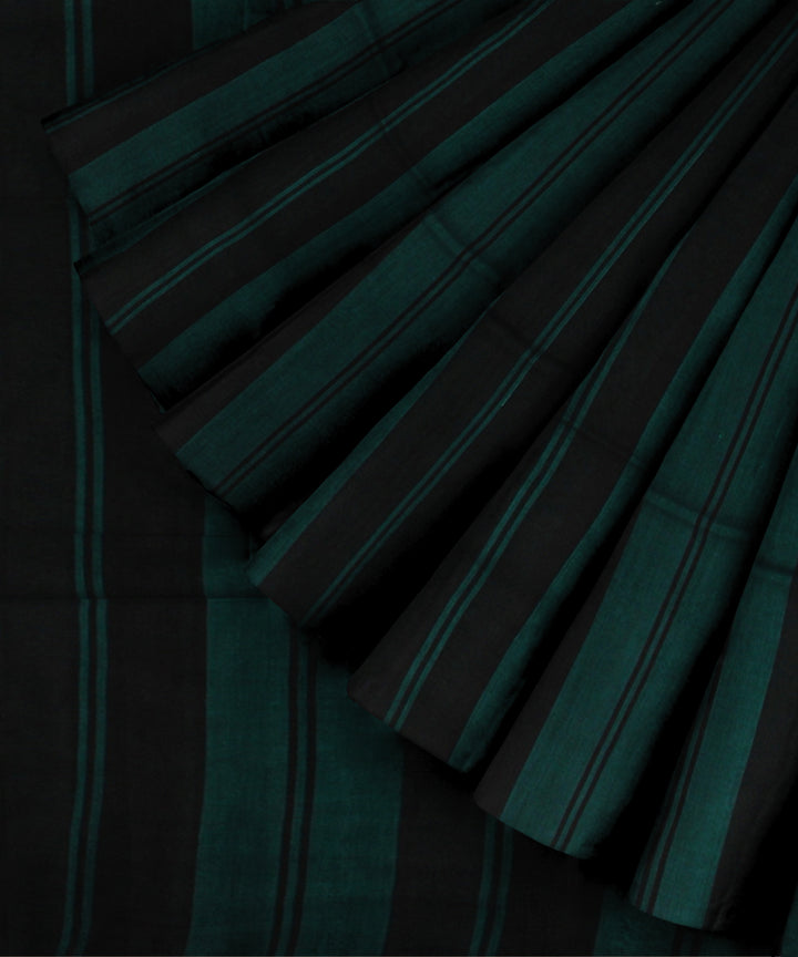 Black green handwoven cotton jamdani saree
